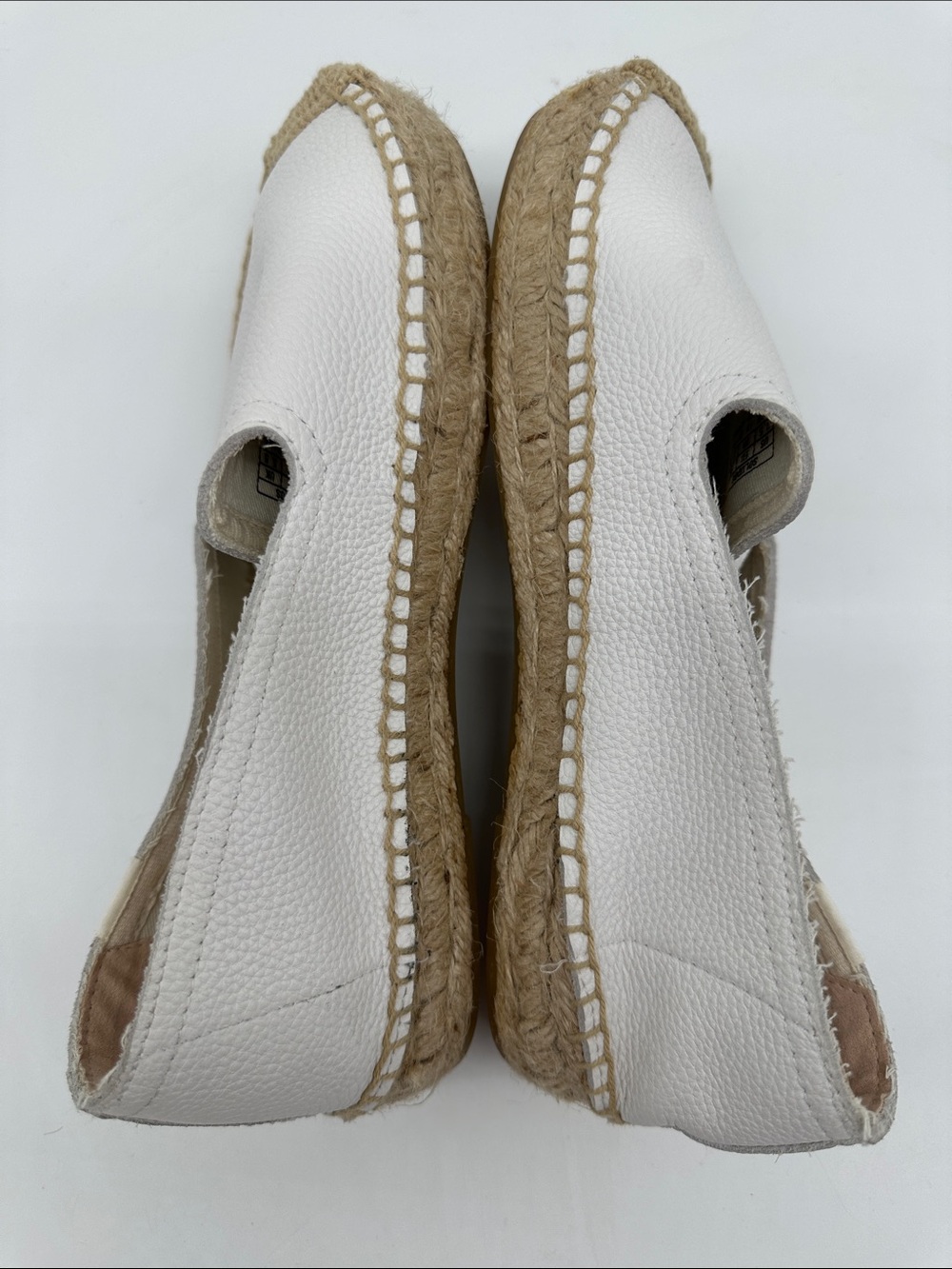 Soludos Cream Leather Espadrille Platform Slip-On - Picture 5 of 9